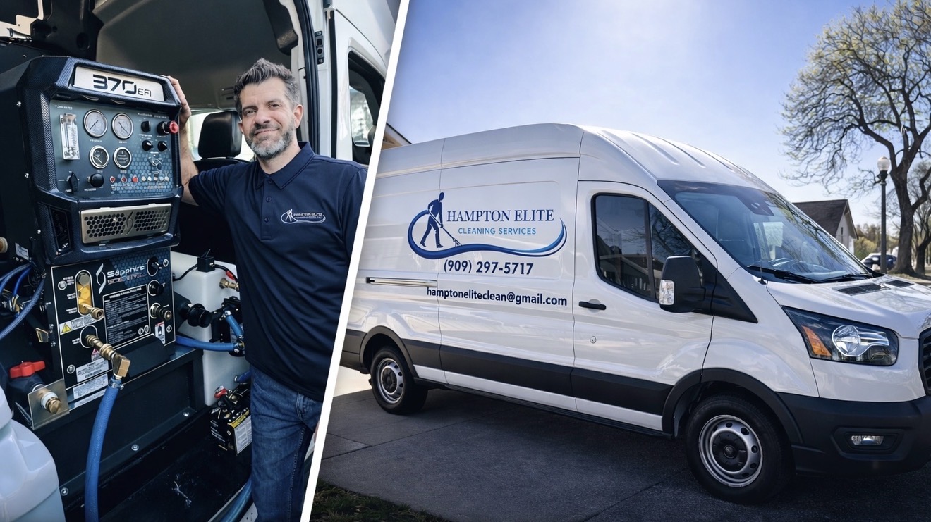 Phil Hampton and Hampton Elite Cleaning Services equipment